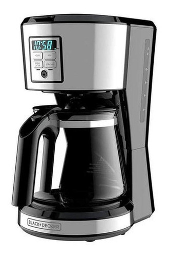 Cafetera Black And Decker Cm1231s 12 Tazas Plata Color Negro