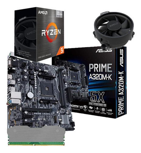 Combo Board A320m Procesador Amd Ryzen 5 5600g Ram 16gb Pc