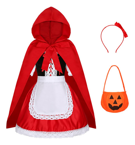 Vestido De Disfraz De Caperucita Roja Para Nias Y Nios, Disf