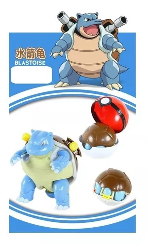 Brinquedo Pokemon Blastoise Na Pokebola Boneco Articulado em