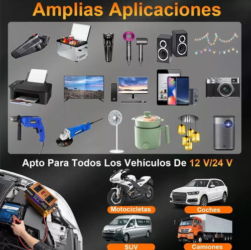 Inversor De Corriente 2000wats Altapotencia Autos 12v A 110v