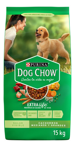 Comida Para Perro Dog Chow Cachorros Medianos Ygrandes 15 Kg