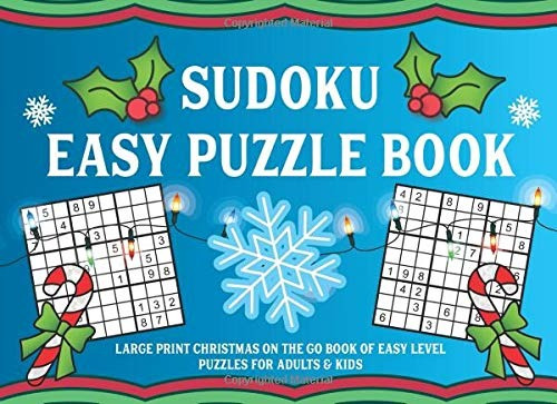 Sudoku Easy Puzzle Book Large Print Christmas On The Go Book