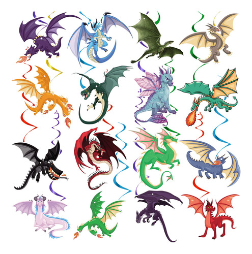 32 Pcs Decoraciones De Dragon Party, Remolino De Dragón CoLG