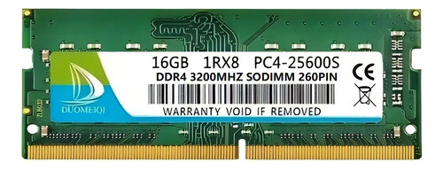 Memoria Ram DDR4 16g Gamer Ddr4-3200mhz Sodimm para laptops Pc4-25600 Duomeiqi CL17 260Pin verde
