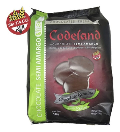 Chocolate Codeland Sin Azucar S/amargo X Kg Cotillon Sergio 
