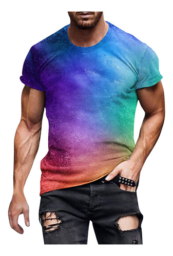 Camiseta Masculina Y New Fashion 3d Unlocated Sky Beam Print