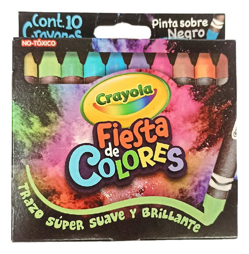 Crayones Crayola Fiesta 10 Piezas Para Superficies Negras