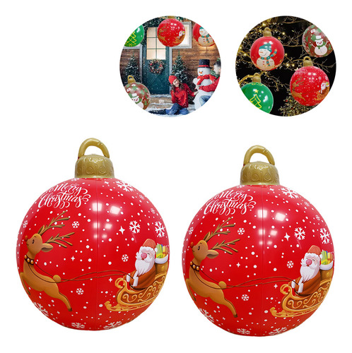 Bola Decorativa Inflable De Navidad Para Exteriores, 2 Pieza