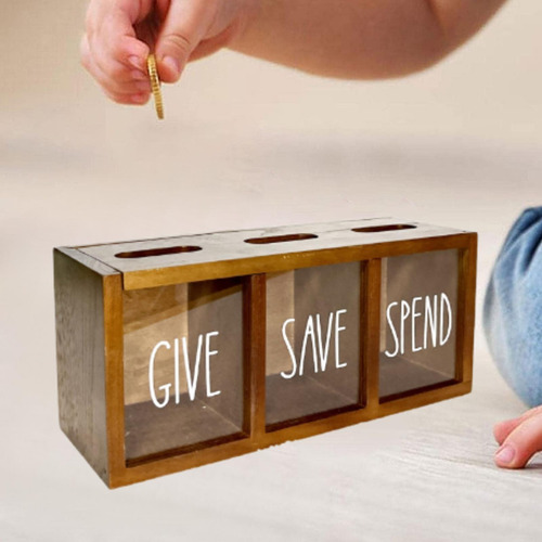 Piggy Bank De Madera Banco Banco Niños Biños Marrón