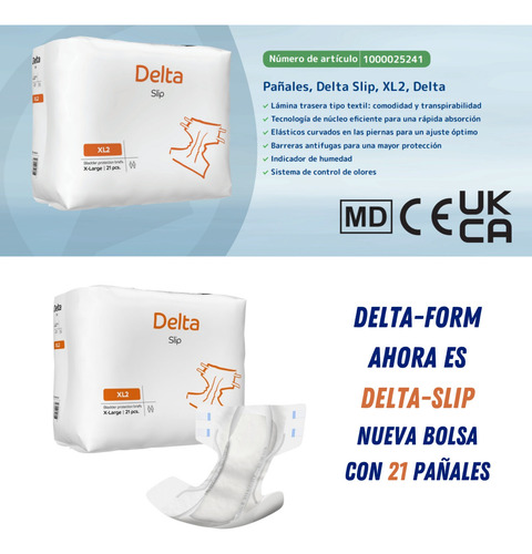 Pack X3 Pañal Anatómico Abena Delta Slip Extra Grande Xl2
