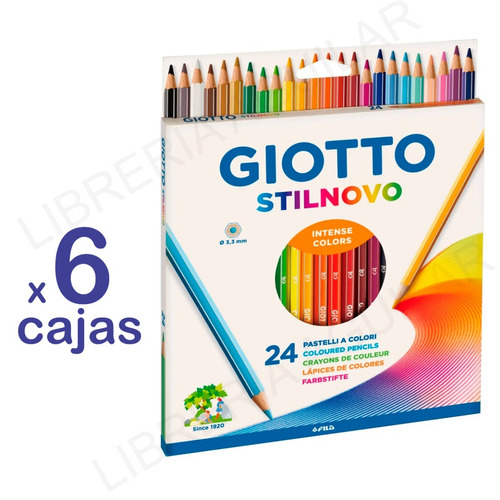 6 Cajas De 24 Lápices Giotto Stilnovo 24 Colores Italia