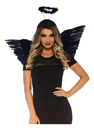 Black Angel Wings And Halo Set