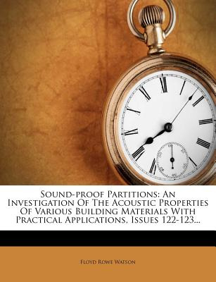 Libro Sound-proof Partitions: An Investigation Of The Aco...