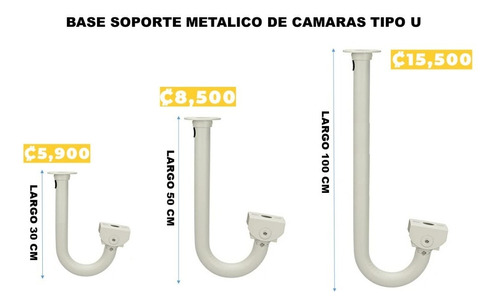 Base Soporte Metalico De Camaras Tipo U De 30-50-100 Cm Jwk