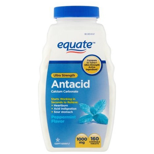 Equate Antacid Ultra Strength, 160 Comprimidos Masticables,