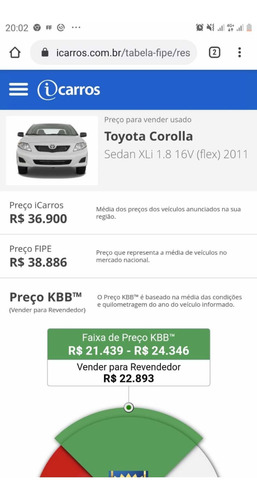 Toyota Corolla 2011 1.8 16v Xli Flex 4p