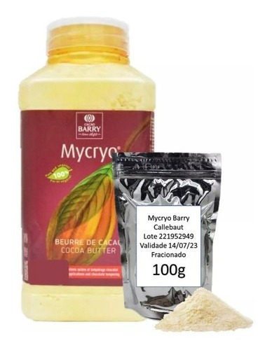 Mycryo 100g Manteiga Cacau Callebaut Temperagem Fracionado