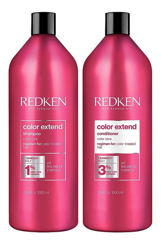 Shampoo Sin Sal 1000ml + Acondicionador Redken Color Extend