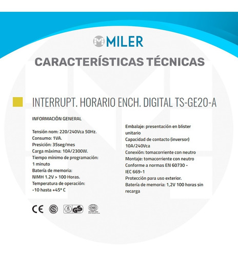 Interruptor Timer Horario Digital Enchufable Programable