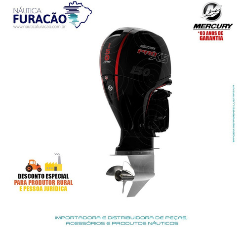 Motor De Popa Mercury 4 Tempos 150hp L 3.0l Efi Pro Xs