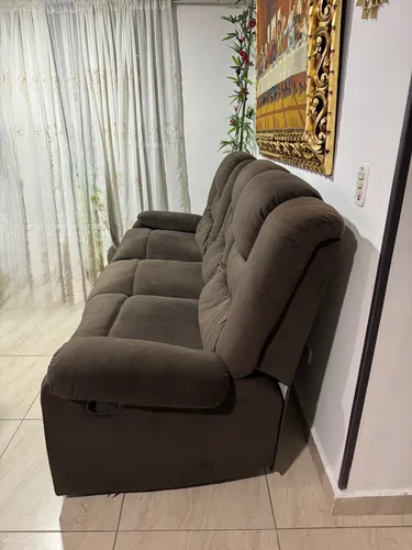 Sofá Reclinable Fiotti 3 Puestos Color Cafe (Usado)