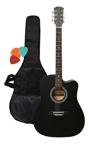 Guitarra Acustica Con Corte Cuerdas De Acero Sunset Tam Folk