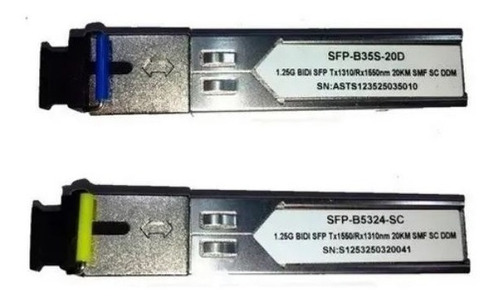 Par Módulos Gbic Sfp 20km Sc B53s + B35s Bidirecional C/ Nfe