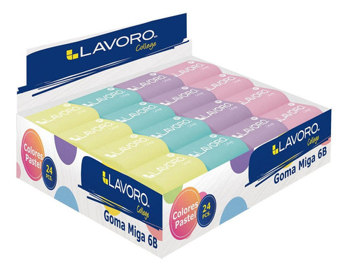 Pack 2 Goma De Borrar Miga Colores Pastel 6 B Lavoro