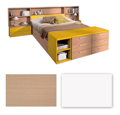 Imagen 3 de 6 de Cama Juvenil Inv- 2080 Bibliotek (missidream)
