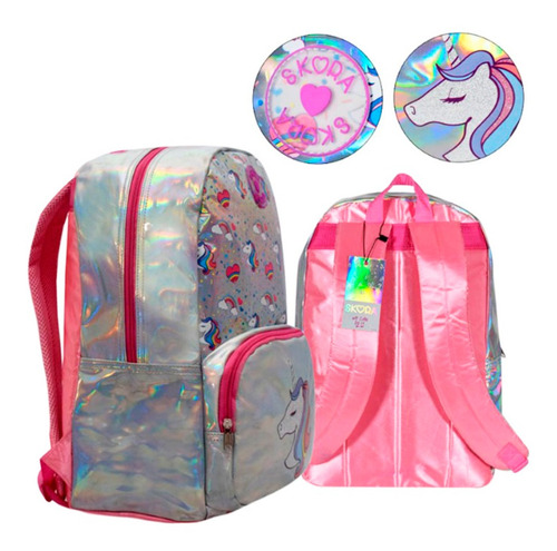 Mochila De Espalda 18 Pulgadas Unicornio Holograma 23143