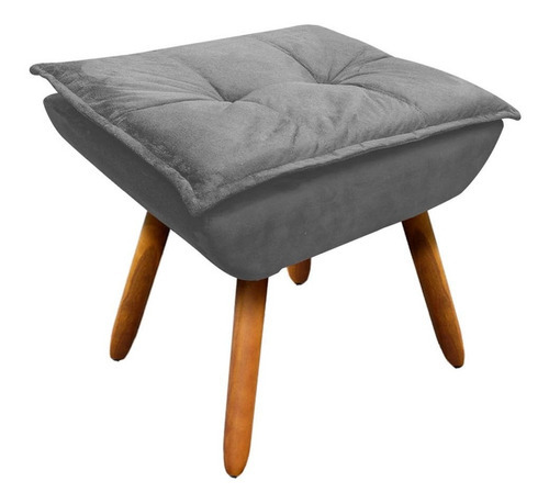 Poltrona Opala Com Puff Opala Suede - D'rossi Cor Grafite