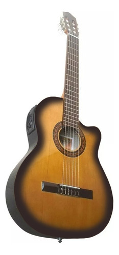 Guitarra Clasica Torralaba Modelo 29kec C/eq Corte 1/2 Caja Color Esfumado