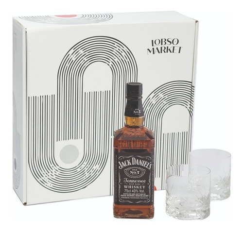 Caja Regalo Jack Daniel Old 7 X1 + Vaso Whisky Cristal X2