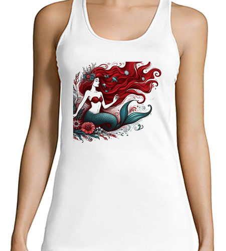 Musculosa Mujer Sirena Hermosa Pelo Largo Long Hair