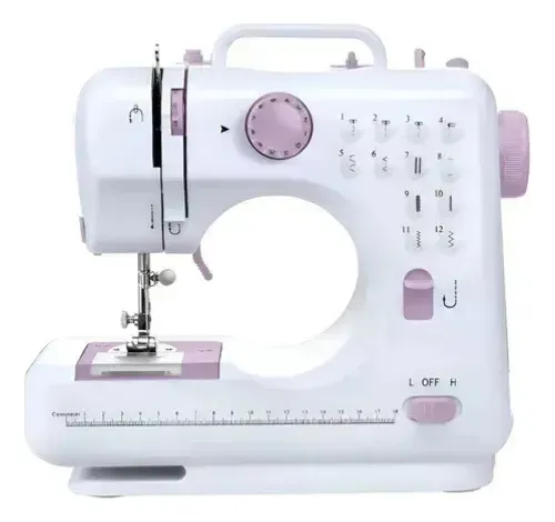 MÁQUINA DE COSTURA ELÉTRICA MULTIFUNCIONAL PORTÁTIL 12 MODOS BRANCO 127/220V