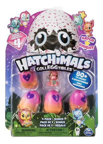 Hatchimals Pack 4 Huevos + Sorpresa Original Spin Master