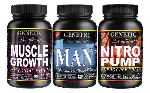 Anabol 3 Vigor Sex Arginina Óxido Nítrico Man Nitro Genetic Sabor Pastillas