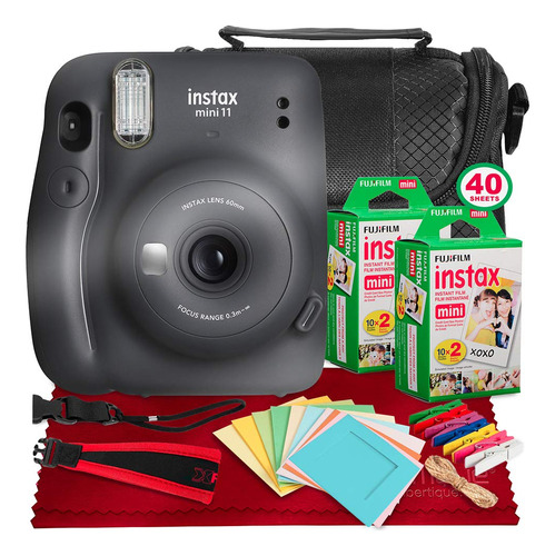 Fujifilm Instax Mini 11 Camara Pelicula Instantanea Gris + 2