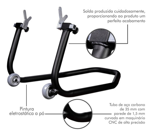 Imagem 5 de 8 de Cavalete Traseiro Moto Com Slider Mt 03 R3 Mt 07 09