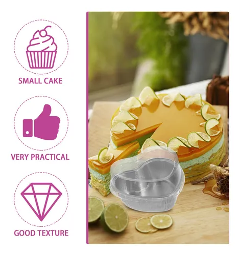 Flan Pan, Caja De Papel De Aluminio En Forma De Corazón, 10