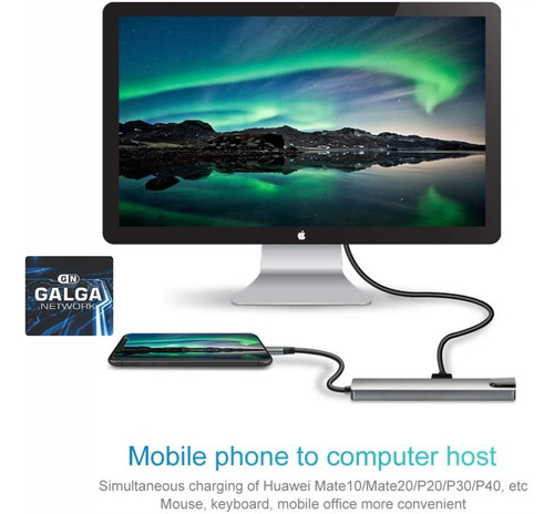 Imagen 6 de 10 de Hub Adaptador Macbook 8-1 Largo Hdmi-sd-micro-rj45-usb3.0-tc
