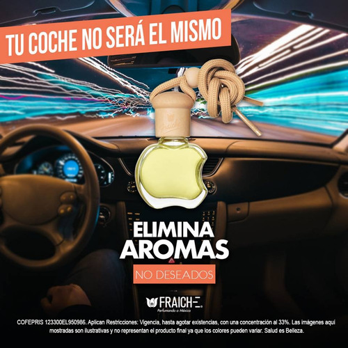 Aromatizante Para Auto 10 Ml Fraiche Coche Camioneta Aroma Transparente Vainilla