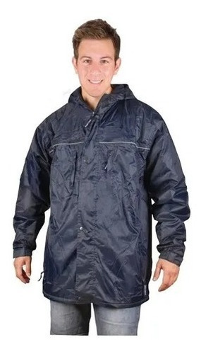 Campera Lluvia Impermeable Nylon Pvc Reflectivo Forro Polar 