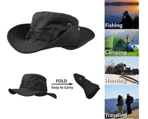 Imagen 3 de 5 de Gorro Sol Pescador Ala Ancha Sombrero Camping
