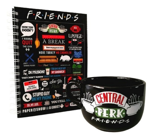 Promo Friends Tazón De Cerámica + Cuaderno A5