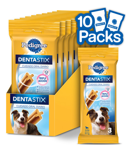 Pedigree Dentastix Cuidado Oral Perro Raza Med 3 Barras 10un