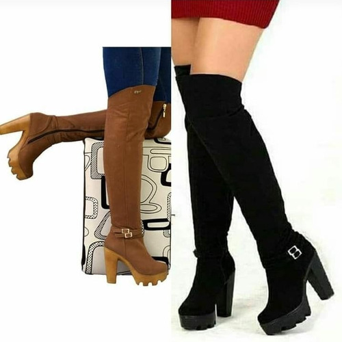 Botas Elegantes Caña Alta Para Dama Tacón Alto!