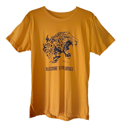 Camiseta Faunos Jaguar -  Algodón Pima - Amarillo Mostaza