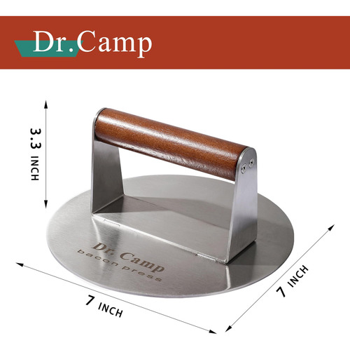 Drcamp 7 Pulgadas De Acero Inoxidable, Press De Smasher, De